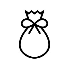 Simple Black and White Gift Bag Illustration Line Icon