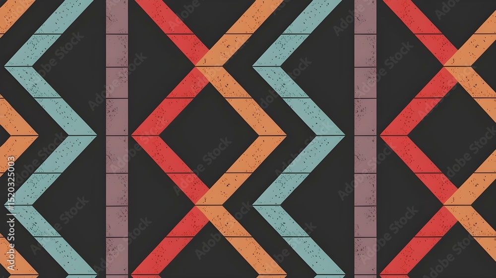 Poster geometric pattern with colorful stripes: a modern and abstract design featuring intersecting stripes