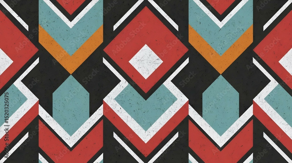 Aufkleber geometric pattern with colorful shapes: a modern and abstract design featuring geometric shapes in r