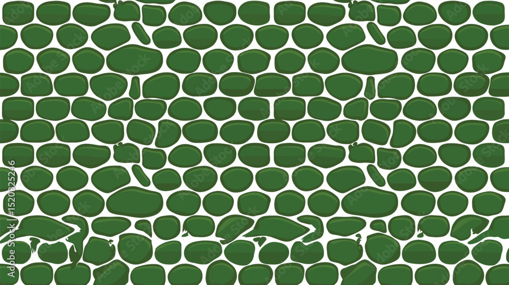 Poster a green textured background with rounded shapes resembling reptile skin or cobblestone pattern desig