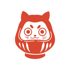 Original Japanese daruma illustration, an ink drawing of a Japanese daruma icon for cards, posters, and graphic design.