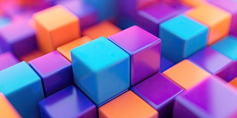 Colorful 3D Cube Pattern