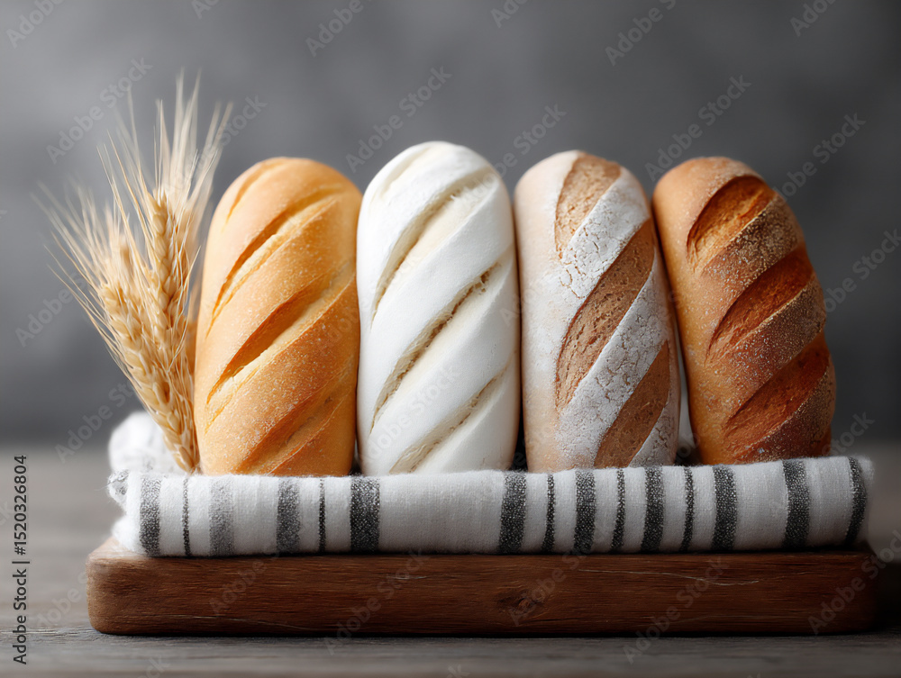 Poster a visual guide comparing different types of bread (sourdough, whole wheat
