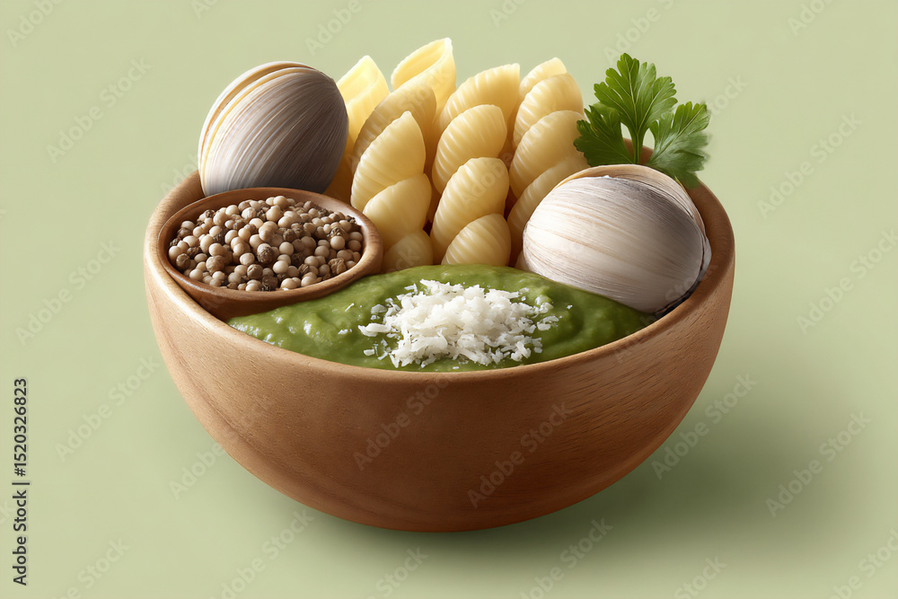 Poster a visual guide comparing different types of pasta shapes and their ideal sauce pairings,