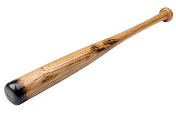 Authentic Wooden Baseball Bat with Darkened Barrel End
