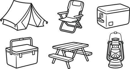 A contemporary office room features a comfortable leather armchair, a desk, and a set of household appliance icons, blending business with modern interior design