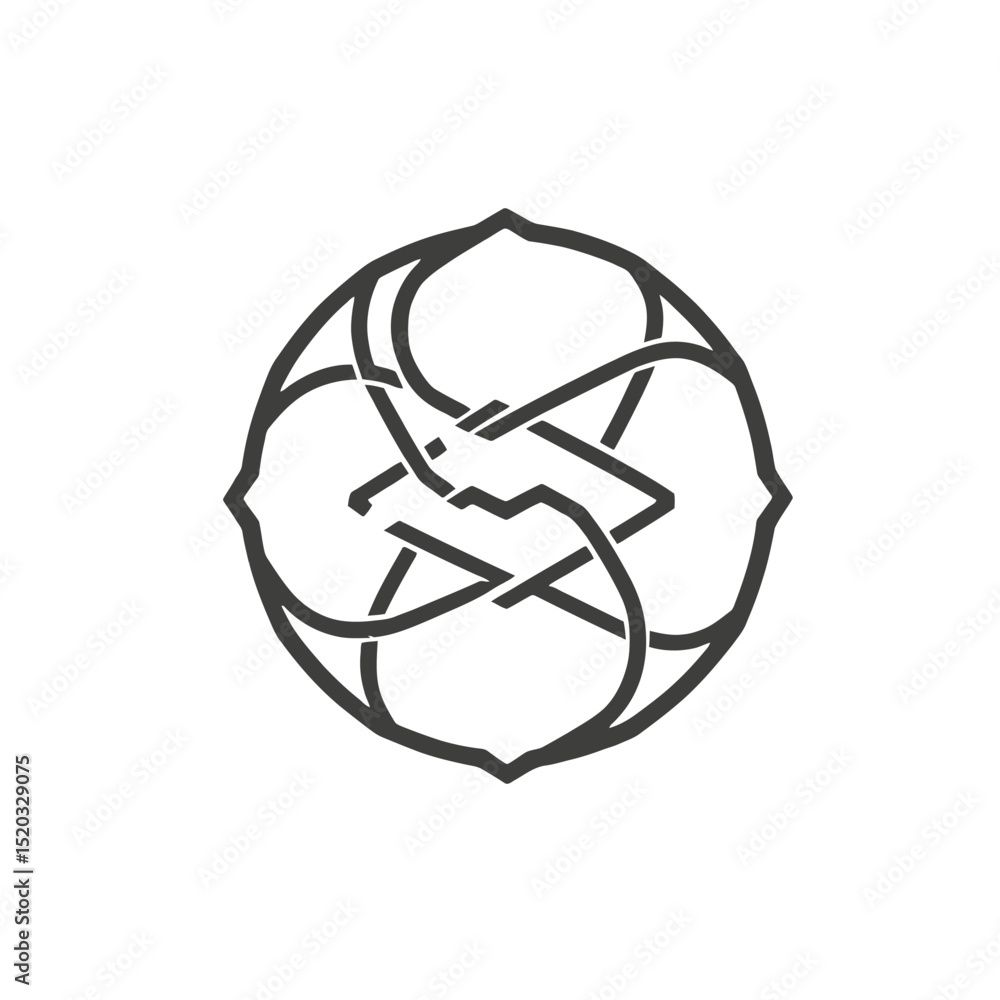 Poster abstract circular knotwork design vector illustration of intertwined lines and shapes