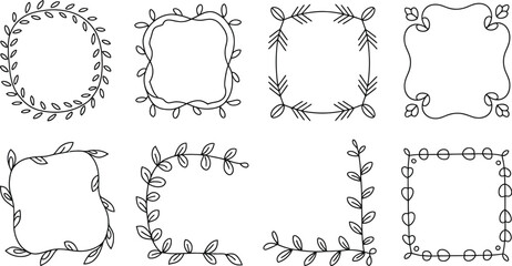 Obraz premium Vector set of vintage ornate floral decorative frames and elegant design elements