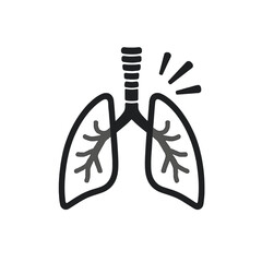 Vector Illustration of Human Lungs with Respiratory Distress