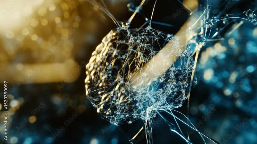 Poster futuristic artificial intelligence brain with neural network connections concept