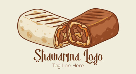 Stylized Shawarma Logo Variations