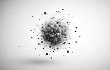Obraz premium Crisis entropy: digital textures dissolving into elegant black and white noise elements over a minimalist gradient