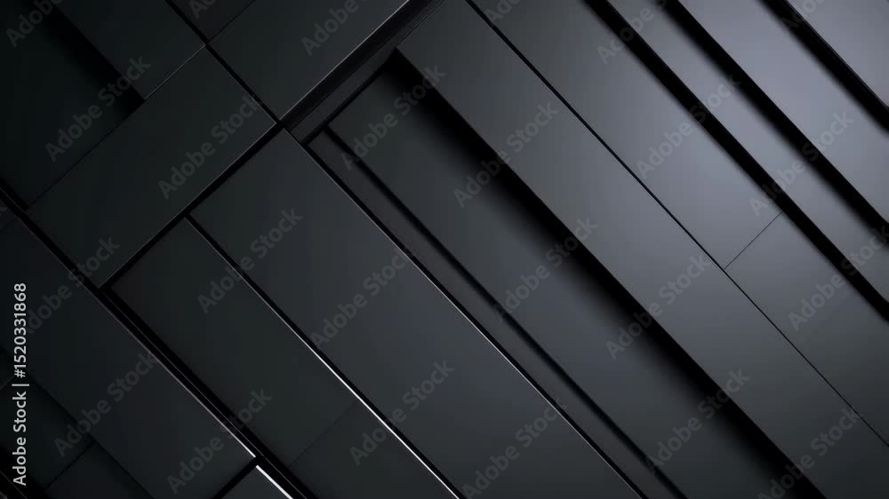 Poster abstract motion of arranged geometric bars and rectangles in monochrome gradient color scheme moving
