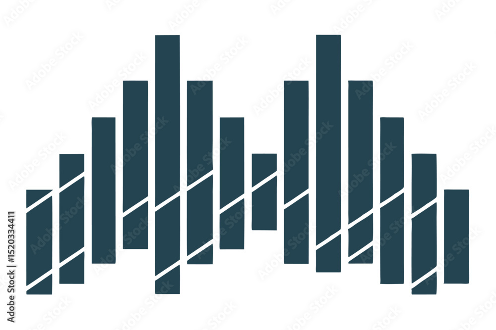 Poster abstract bar graph illustration with clean lines for modern design and creative concepts