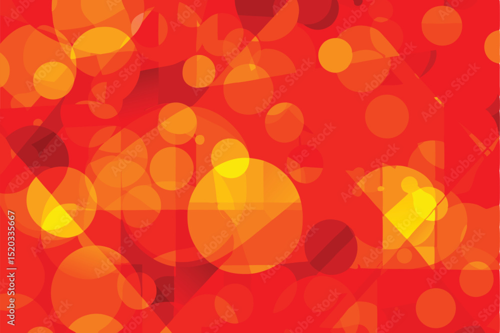 Aufkleber abstract geometric composition of overlapping transparent orange and red shapes on a white backgroun