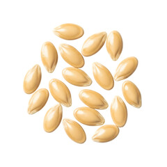 Pumpkin seeds isolated on transparent background