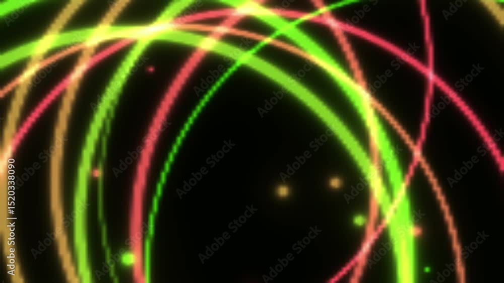 Aufkleber energetic neon light trails swirl rhythmically creating a captivating abstract motion background.
