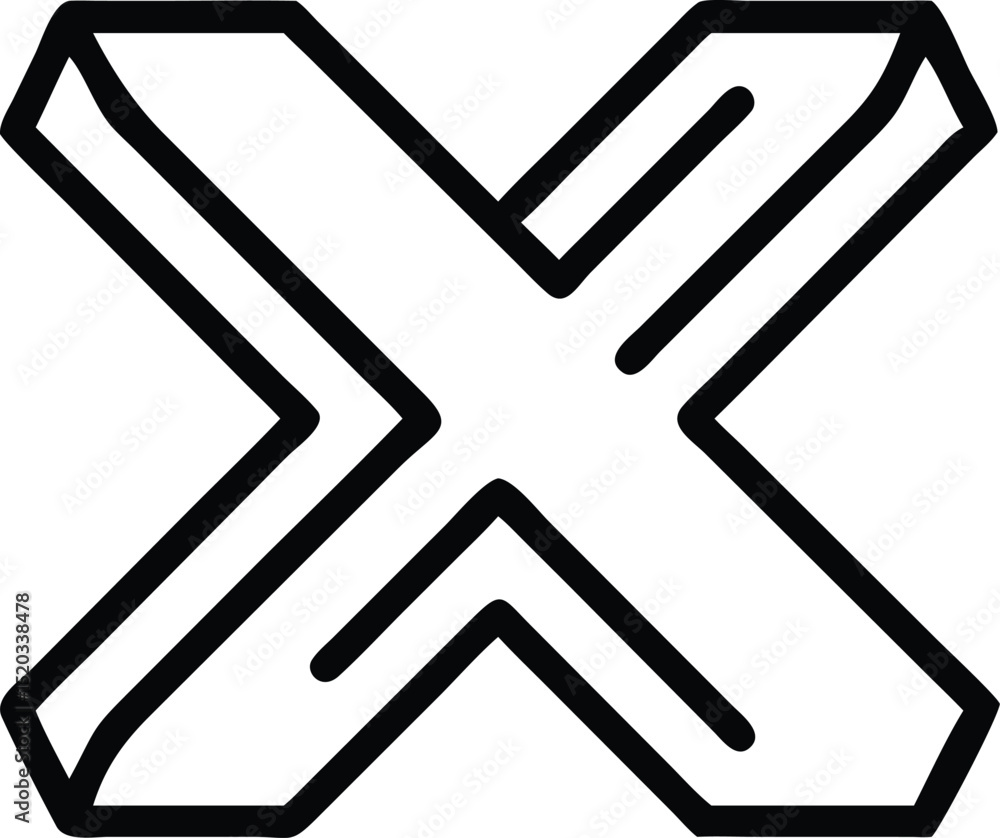 Poster clean and minimalistic black silhouette x symbol design for versatile creative usage