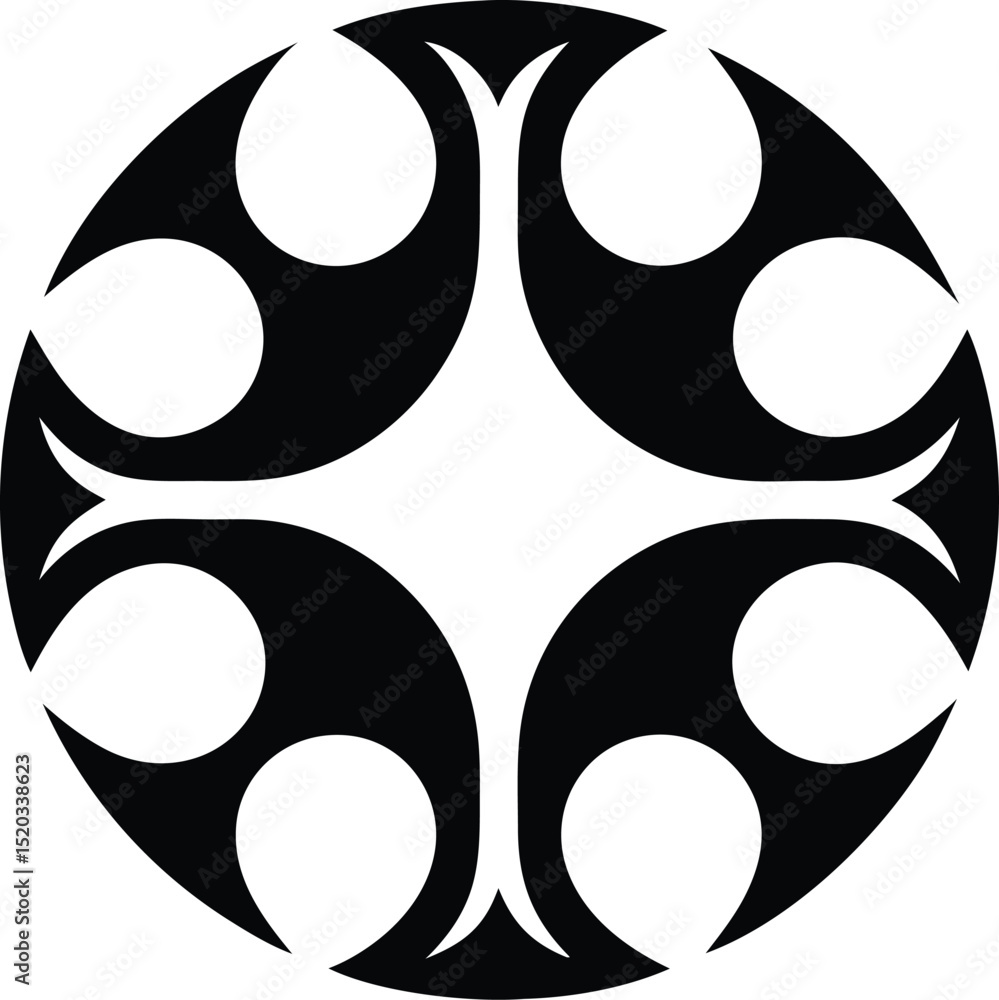 Poster collection of nine unique black silhouette designs with 100 variations for versatile design applicat