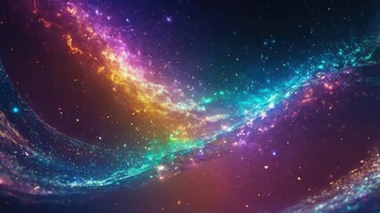 Obraz premium Cosmic Nebula Vibrant Hues of a Celestial Dance