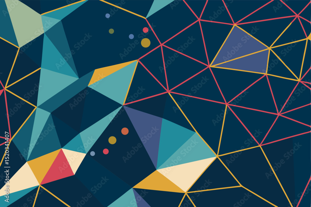 Poster geometric abstract background with triangles and lines in a modern artistic design