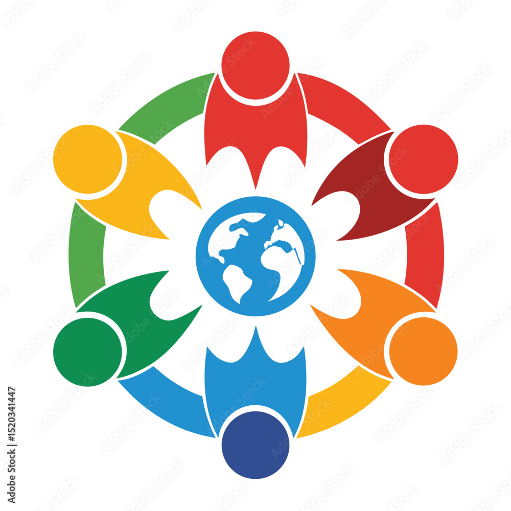 Aufkleber global unity and cooperation symbolizing a collaborative approach worldwide for success