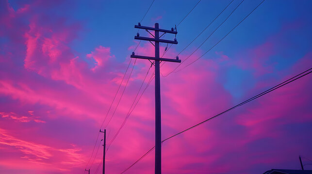 Pink Sunset Illustration