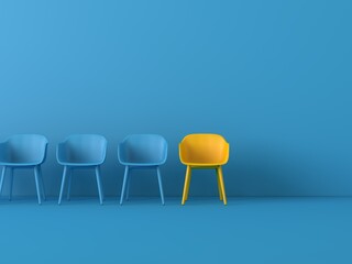 Yellow Chair in Blue Setting - Standing Out


