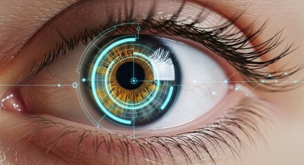 Human eye scan technology iris recognition biometric security retina identification