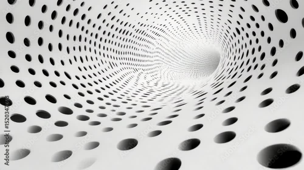 Aufkleber abstract white tunnel with round cutouts for modern visual effects and motion graphics