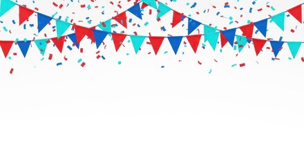 Obraz premium Celebration party bunting confetti banner event festive decoration background design
