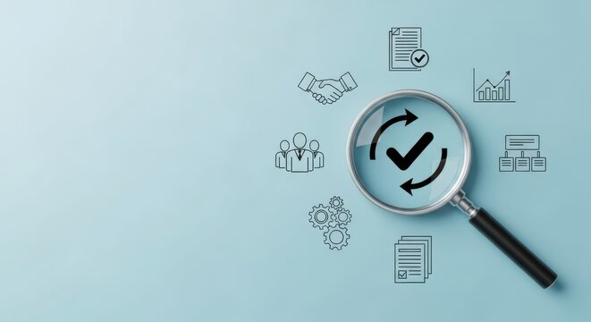 Magnifying process check review business management quality control assurance audit