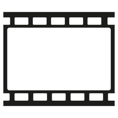 Film strip icon. Movie frame symbol. Vector cinema border. Black film template.