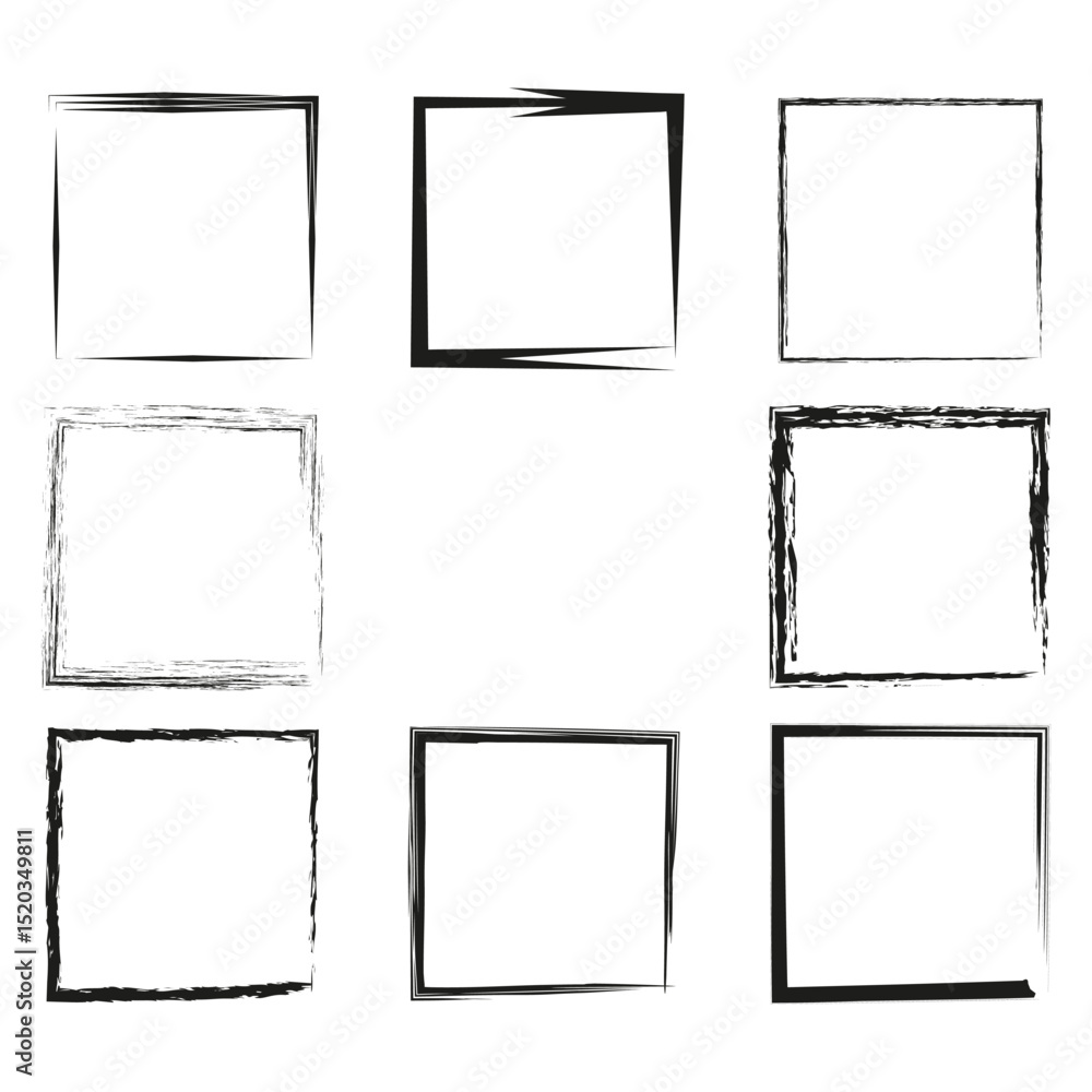 Poster blurred square shape. faded box icon. transparent vector form. rough sketch symbol.