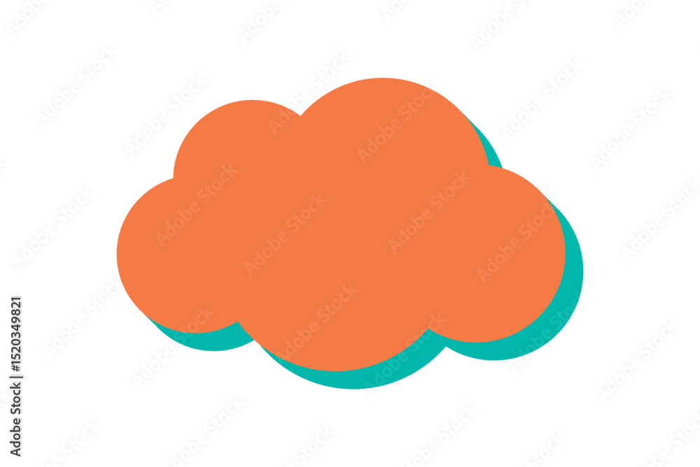 Poster brutalist abstract cloud shape. minimalistic icon in modern flat style. a bold silhouette element cr