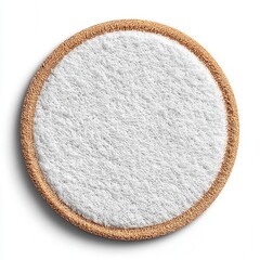 White Powder in Round Brown Container on White Background