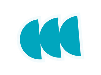 Bold abstract brutalist element sticker. Minimal shape with a brutalist element. A striking design featuring a circle and curve, ideal for graphic projects or contemporary themes.