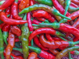 close-up view of cayenne pepper (Capsicum annuum)