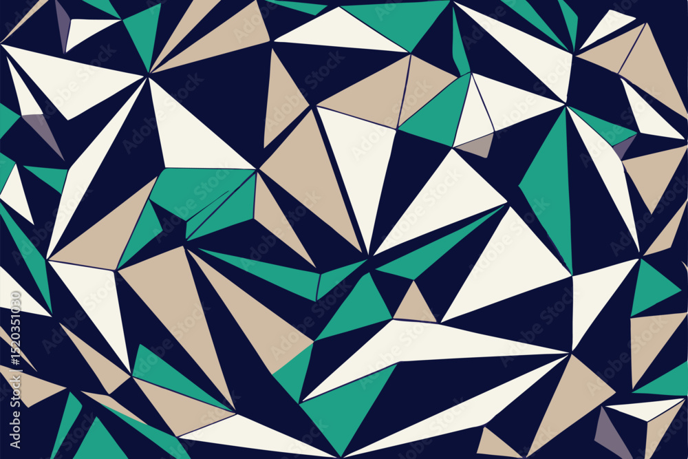 Poster abstract geometric composition of triangles in earthy tones on a transparent background