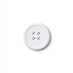 White Round Button on Plain Background