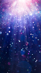 Sparkling glitter dust creating a mystical vibrant pink, purple, and blue bokeh of lights. Dreamy or magical shimmering particles softly glowing. Ethereal galaxy or nebula like abstract background.