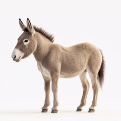 Playful Cartoon Donkey 3D Model Illustration with Realistic Fur and Endearing Design for Animal Lovers