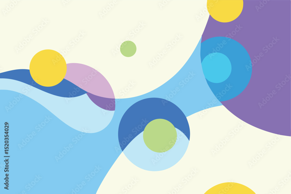 Poster colorful abstract composition with overlapping geometric shapes on a transparent background