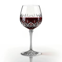 Elegant Wine Glass with Red Wine on White Background &ndash; High-Resolution Product Image