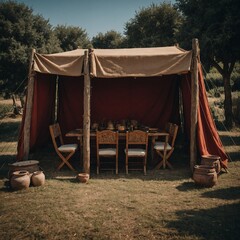 A Roman general&rsquo;s tent, majestic and fortified.