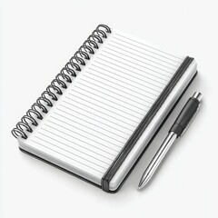 White Spiral Notebook with Dotted Pages and a Sleek Pen on Neutral Surface