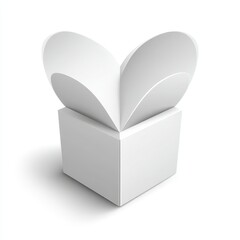 White Square Box with Heart Shaped Opening