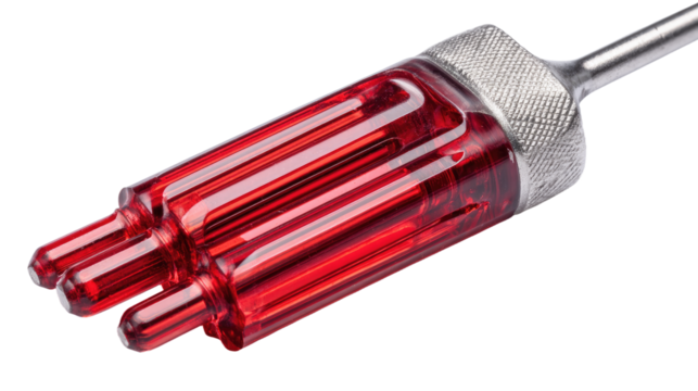 Red Translucent MultiBit Screwdriver Tip Closeup