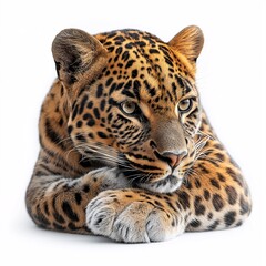 Obraz premium Close-Up Portrait of a Majestic Leopard. Wildlife Conservation in South America's Natural Habitat