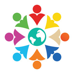 Colorful symbolic representation of global unity and worldwide cooperation